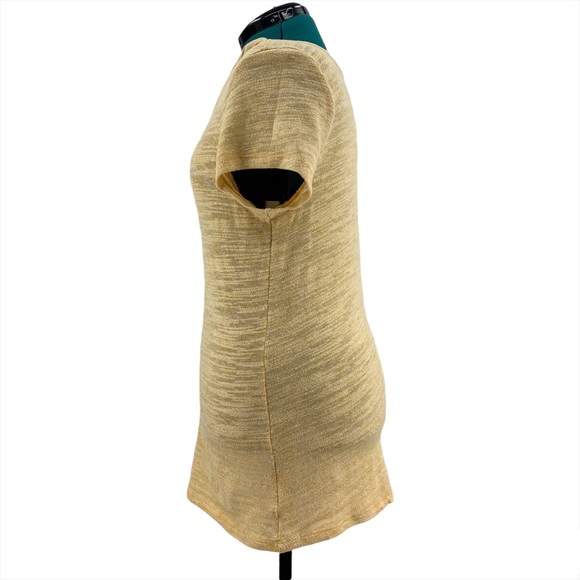 Jones New York Yellow Marled Knit Lightweight Short Sleeve Sweater, Large - Picture 8 of 16